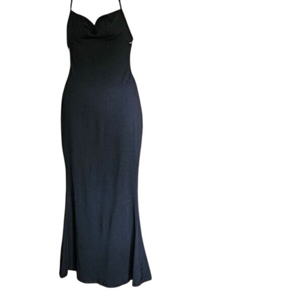 Commense‎ Black Silky Mini Dress NWT Sz S Adjustable Straps Lined Elegant *Read*